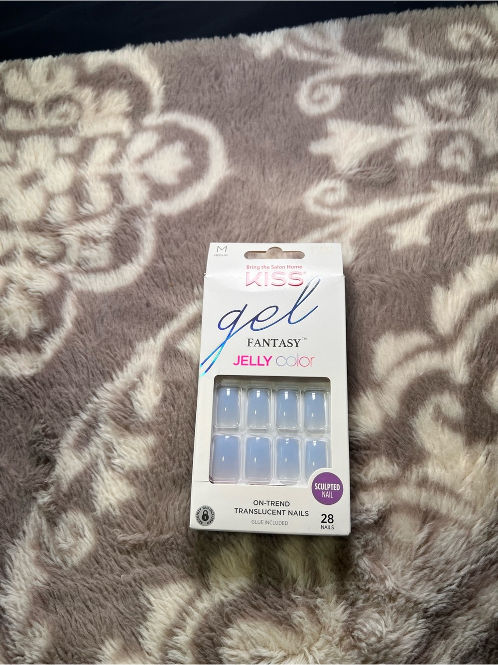 KISS Gel Fantasy Jelly Color Press-On Nails – Translucent Blue | 28 Nails